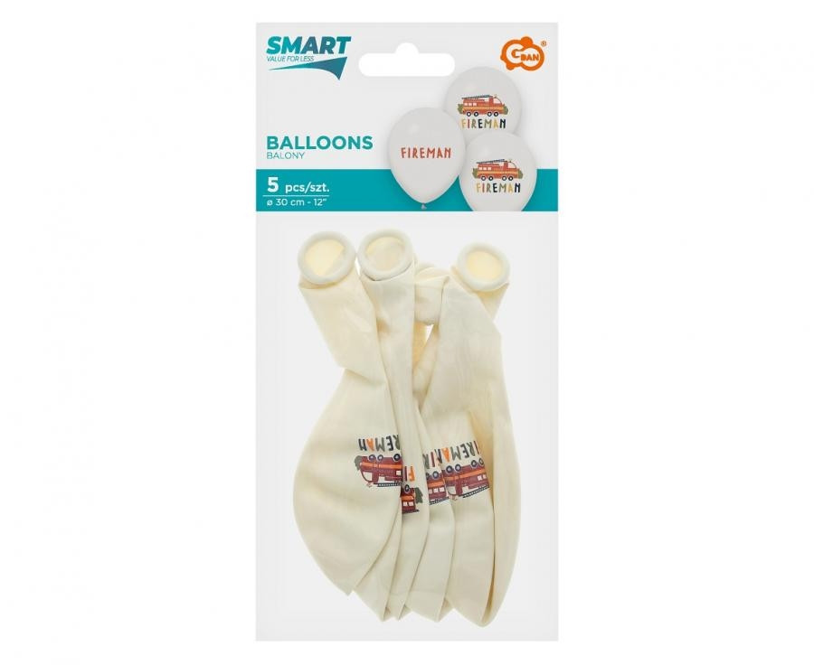 Balony Fireman Straż 12" 5szt. GZ-FIR5 Godan